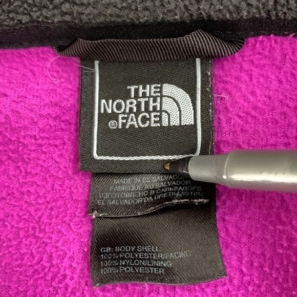 The North Face Fleece Purple Black Zip Pockets Logo Women’s Jacket Size M - Picture 9 of 10
